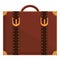 School briefcase icon, cartoon style