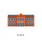 School building vector isolated illustration. university design. city icon. structure sign. urban academic study elementary