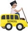 School Bus, Children, Play, Isolated