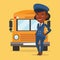 School bus driver vector illustration.