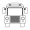 School bus frontview symbol black and white