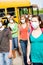 School Bus: Group of Students Wearing Face Masks