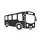 School bus icon in flat style. Autobus vector illustration on white isolated background. Coach transport business concept