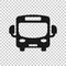 School bus icon in transparent style. Autobus vector illustration on isolated background. Coach transport business concept