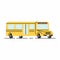 School Bus icon. Vector illustration of school kids riding yellow schoolbus