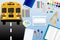 School bus and school equipment
