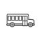 School Bus Side Outline Flat Icon on White