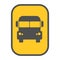 School bus sign yellow map pointer vector.