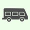 School bus solid icon. Retro minivan or minibus glyph style pictogram on white background. School van for students or