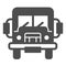 School bus, truck, lorry solid icon, education concept, autobus vector sign on white background, glyph style icon for