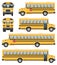 School bus vector illustration side, front, back view