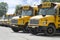 School busses Lined up to Transport kids