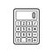 School Calculator Outline Flat Icon on White