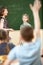 School children in classroom at math lesson