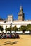 School children in the Patio de Banderas, Seville, Spain.