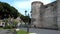 School children visiting castle in Catania city