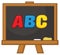 School Classroom Chalkboard Cartoon Design With Text ABC. Illustration