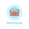 School cleaning concept line icon