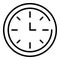 School clock icon, outline style