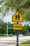 School crossing crosswalk sign in Weston Florida USA