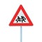 School Crossing Roadside Warning Sign Isolated