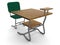 School desk and chair.