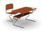 School desk and chair. Isolated 3D