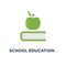 school education . back to school icon. books with apple concept