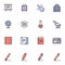 School and education filled outline icons set