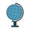 School education globe map geography line and fill style icon