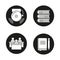 School and education glyph icons set