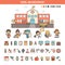 School and education infographics elements for kid