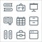 School education line icons. linear set. quality vector line set such as application, school bag, folders, cabinet, calendar, book