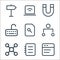 School education line icons. linear set. quality vector line set such as text editor, notebook, networking, hierarchy, search file
