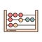 School education math abacus arithmetic supply line and fill style icon