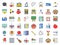 School and education related icon set filled outline design such