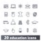 School Education And Science Outline Icons