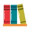 School education supply books in shelf knowledge flat style icon