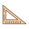 School education triangle ruler angle supply line and fill style icon