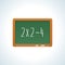 School educational green board, a lesson in arithmetic, mathematics.