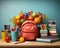 School essentials spread on a white table, educational photo