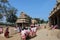 School excursion at Pancha Rathas at Mahabalipuram in Tamil Nadu, India