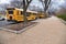 School field trip, buses parked outside the National Geographic Museum in Washington DC