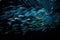 school of fish swimming together, creating a mesmerizing display of bioluminescence