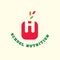 School food vector logo. H letter kid logo. Bio food logo.
