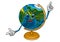 School geographical globe cartoon character