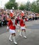 School girl parade on the 01 September - Russian starting school year day