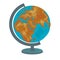 School globe. Model of Earth. Geography icon. Hand drawn vector.