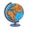 School globe. Model of Earth. Geography icon. Vector.