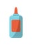 School glue bottle icon in flat style